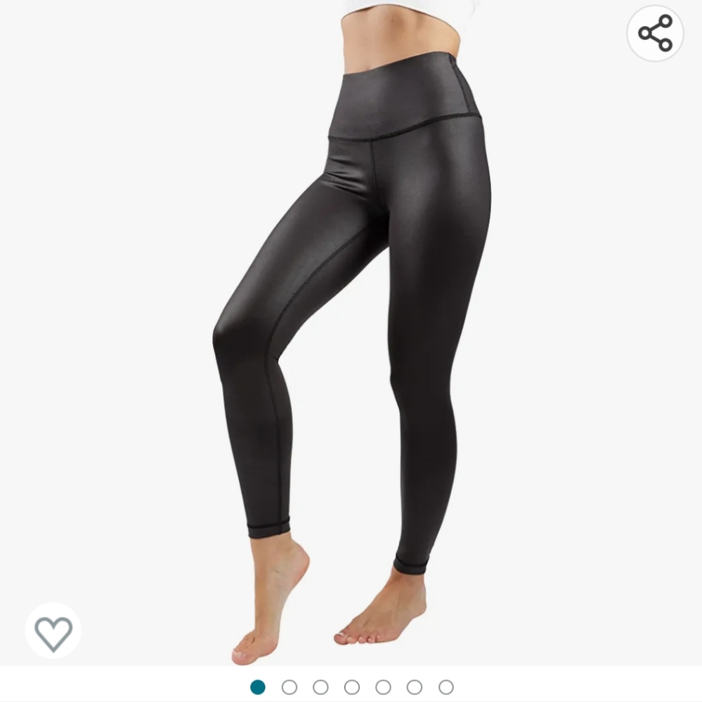 High waist high shine 90 degree by reflex faux leather ankle leggings